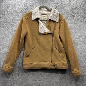 Dylan Los Angeles Small‎ Sherpa-Lined Corduroy-Like Jacket Front Zip Warm Cozy